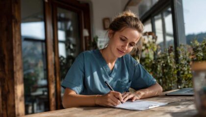Soignante ASSC rédigeant une lettre de motivation personnalisée