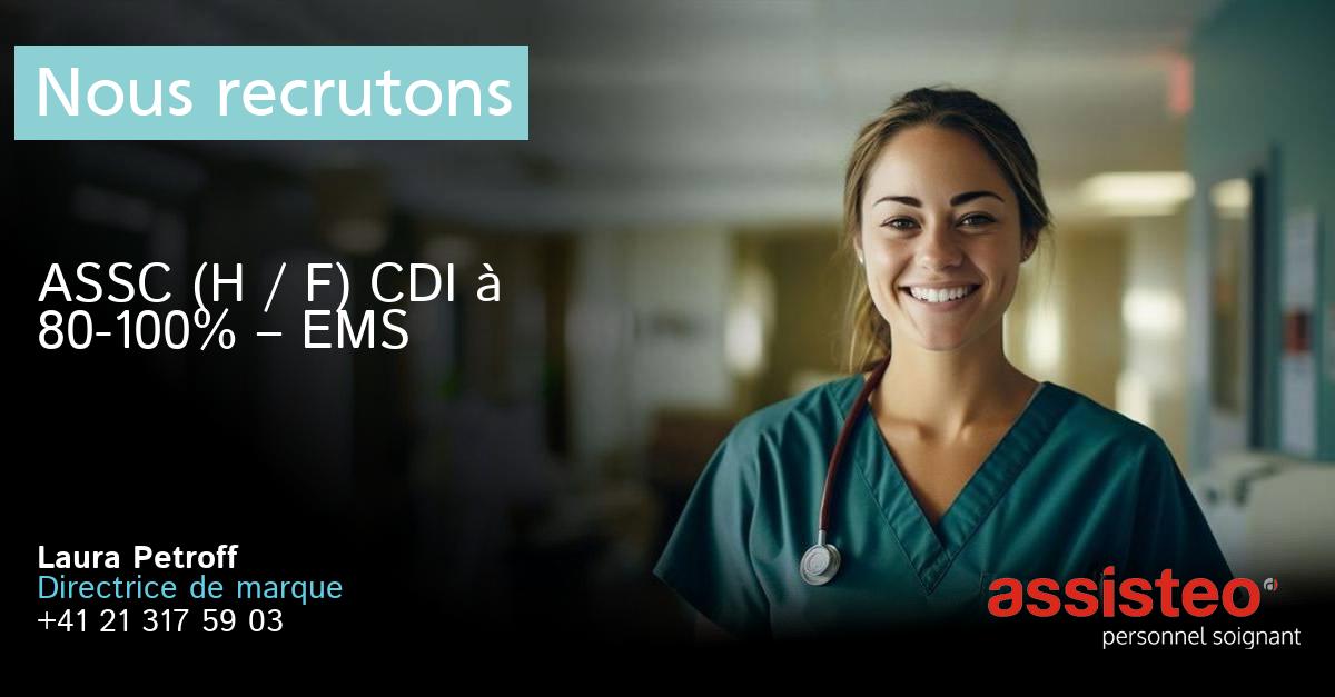 Offre d'emploi ASSC (H / F) CDI à 80-100% – EMS - Orbe